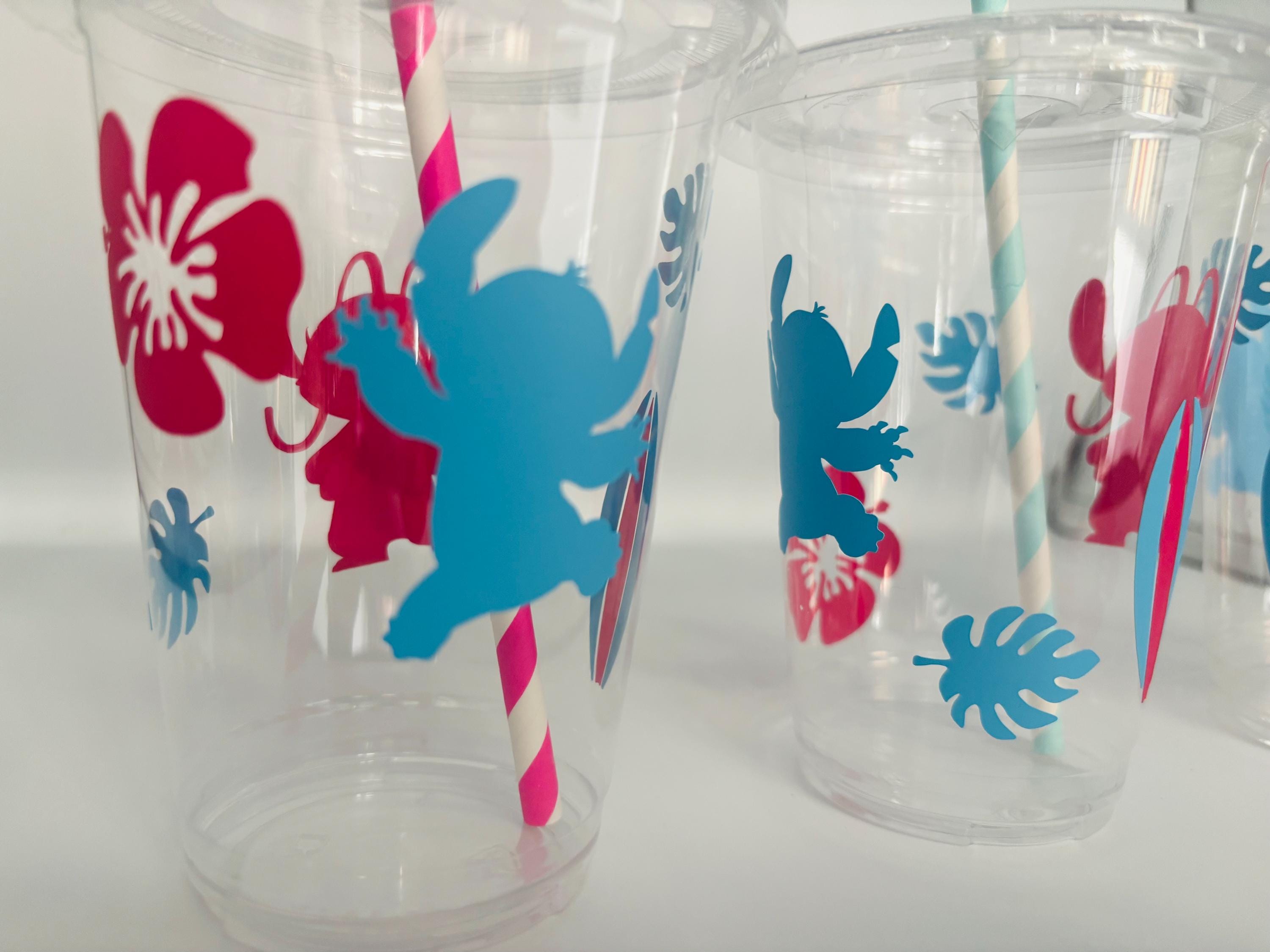 Stitch Party Cups, Stitch Birthday Party, Stitch Party Favors, Lilo and Stitch Party, Hawaiian Party Cups, Surf Party Cups
