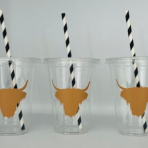 Highland Cow Party Cups, Cow Birthday Party Cups, Cow Baby Shower Party Cups, Farm Party, Highland Cow Party Favors,Party Supply,Disposable