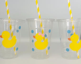 Vasos de goma para fiestas, Fiesta de patos, Baby shower de patos de goma, Fiesta de cumpleaños de patos, Vasos de goma para cumpleaños de patos, Suministros para fiestas, Desechables
