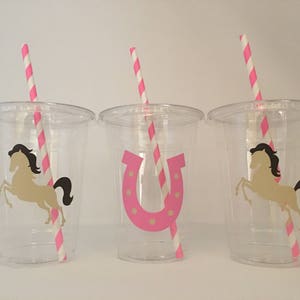 Horse Party Cups, Horse Birthday cups, Cowgirl Party cups, Horse Baby Shower, Cowgirl Baby Shower, Equestrian Party Cups, Disposable Cup
