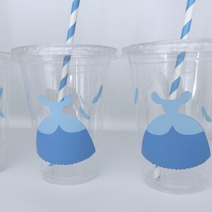 Vasos para fiesta de Cenicienta, fiesta de cumpleaños de Cenicienta, suministros para fiesta de Cenicienta, vasos desechables, regalos para fiesta de Cenicienta, princesa, zapato de cristal imagen 2