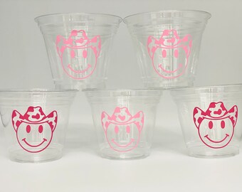 Cowgirl Party Cups, Wester Party, Pink Cowgirl, Cowboy, Cactus, Party Supplies, Horse Party, Party Favors, Cowgirl Boots, My first Rodeo