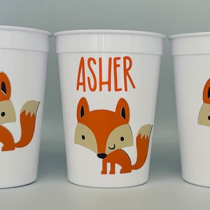 Fox Party Favors, Fox Birthday Party Favors, Fox Baby Shower Party Cups, Woodland Party Supplies, Fox Party Supplies, Fox Baby Shower