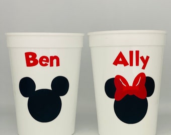 Red Minnie Mouse Party Cups, Red Mickey Party, Minnie Birthday Party, Minnie Party Favors, Minnie supplies ,Reusable