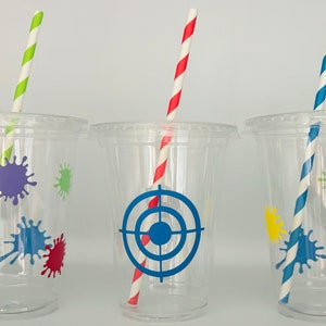 Paintball Party Cups, Paintball Birthday Party, Target Shooting party, Paintball party Favors, Splash party, Paint Ball Party Cups,