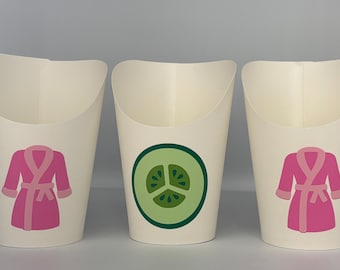 Spa Party Cups, Spa Birthday Party, Spa Party, Spa Birthday, Sleepover Party Cups, Spa Party Favors, Teen Party, Make up Party, Favors