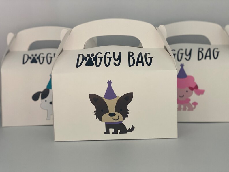 Puppy Birthday Party Dog Party Favors Doggy Bag Favor Box Etsy
