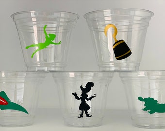 Peter Pan party snack cups, Peter Pan Birthday Party Snack Cups, Peter Pan party favors, Peter Pan party Supplies, Pirate Party, Tinkerbell