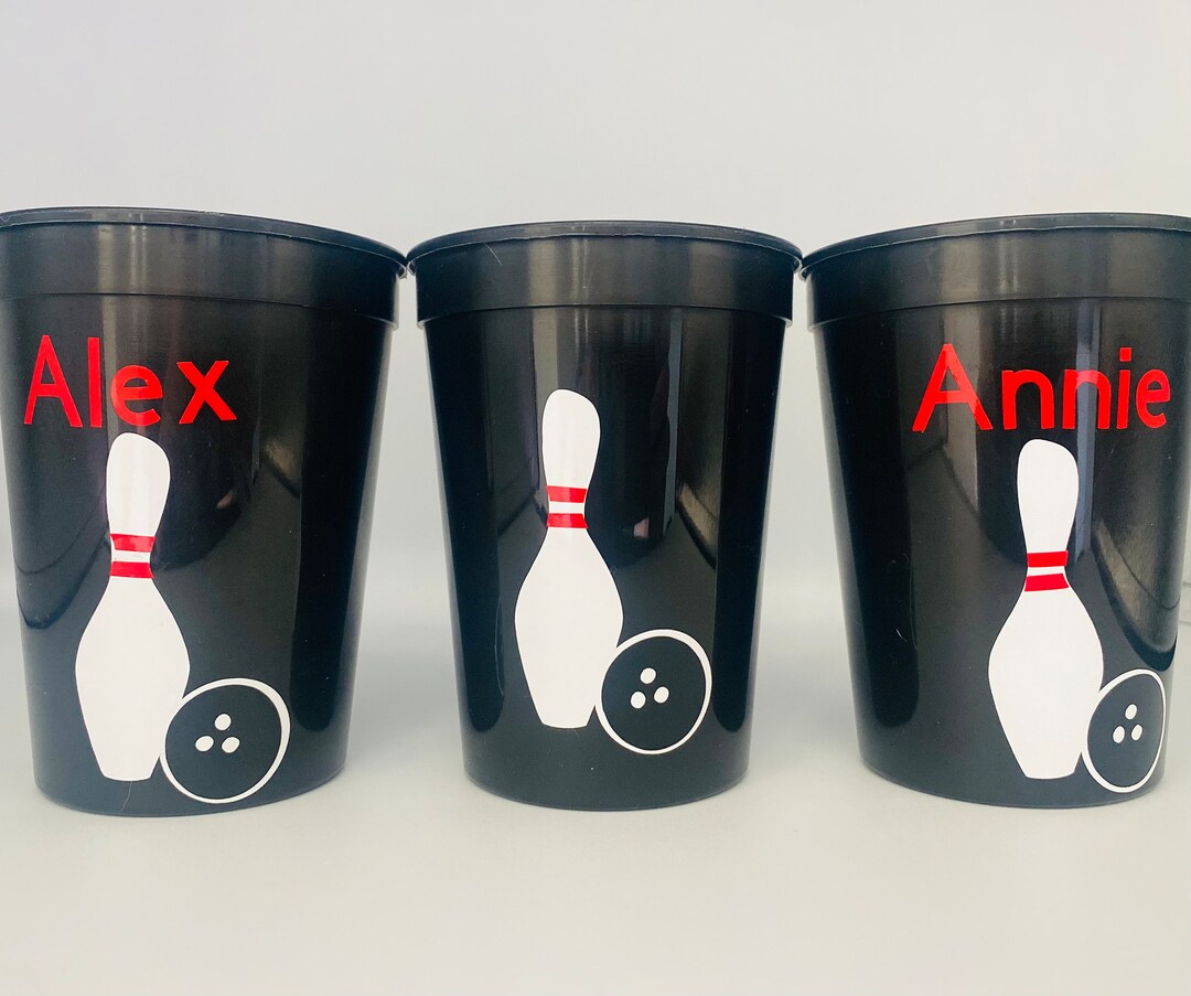 Bowling Party Cups, Bowling Birthday Party Cups, Bowling League Party, Bowling Favors, Bowling