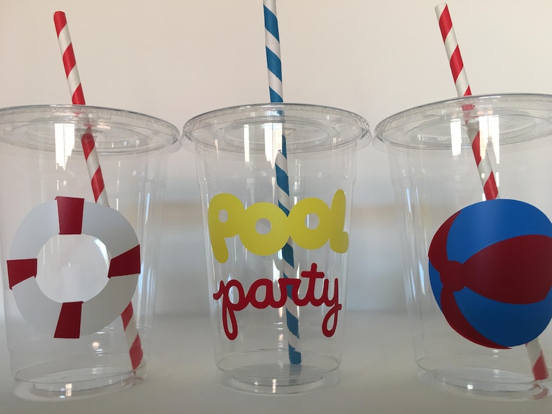 Pool birthday Party Summer Party Cups Swimming Party,pool party favors,Beach Ball Party,party supply Swimming Party Cups Pool Party Cups