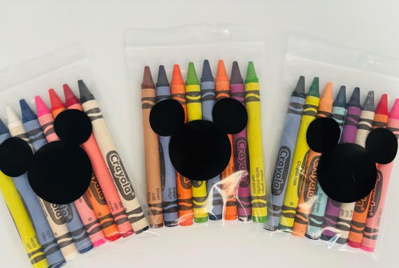 Mickey Mouse Party Favor, Mickey Mouse Party Supplies, Mickey Party Gift, Mickey Birthday Party, Mickey crayon favors,Mickey mouse Clubhosue