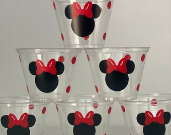 Minnie Mouse Party Cups, Red Minnie Mouse, Red Minnie Party Supplies, Minnie Mouse tableware, Minnie Party Supplies