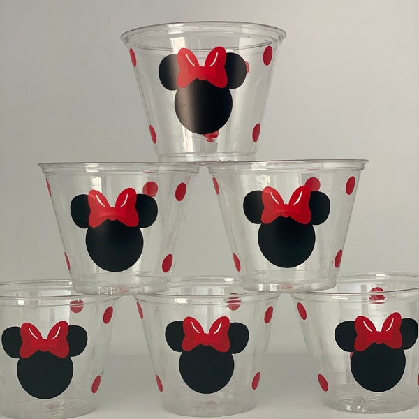 Minnie Mouse Party Cups, Red Minnie Mouse, Red Minnie Party Supplies, Minnie Mouse tableware, Minnie Party Supplies