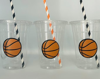Basketball Party Cups, Basketball Birthday Party Cups, Basketball Baby Shower, Sports Party Cups, Sports Baby shower cups, Party Supplies