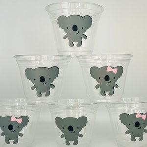 Koala Party Cups, Koala Birthday Party, Koala Party Supplies, Clear Snack Cups, Tableware, Disposable, Party Favors, Party Decor
