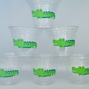 Alligator Party Cups, Alligator Birthday Party, Alligator Baby Shower, Safari party, Alligator Party Favors, Safari Birthday Party, Gator