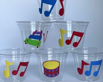 Music Party Cups, Music Birthday Cups,Party Favors, Music Party Supplies, Instrument Party,  Music party favor, Party Supplies,Disposable