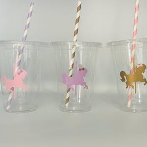 Carousel Party Cups, Horse Party Cups, Carousel birthday party cups, Carousel Party Favors, Carousel Baby Shower, Carousel Birthday Favors