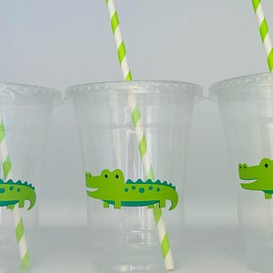 Alligator Party Cups, Alligator Birthday Party Cups, Alligator Baby Shower Cup, Safari Party, Alligator Party Favors, Gator Party,Disposable