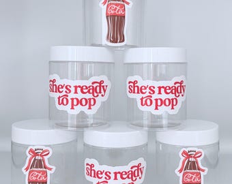 She's ready to pop Baby Shower, Ready to Pop, Dirty Soda Bar, Soda Pop Baby Shower, Vintage Soda Pop, Disposable