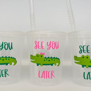 Alligator Party Cups, Alligator Birthday Party Cups, Alligator Baby Shower Cup, Safari Party, Alligator Party Favors, Gator Party,Reusable