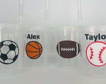 Sport party cups, basketball party, Sports Baby Shower cups, Sports Party Favors Cups, Sport party supplies,Sports Party favor, Reusable