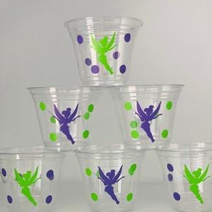 Tinkerbell party snack cups, Fairy party snack cups, Tinkerbell Party Supplies, 1st birthday, Fairy Party, Baby Shower, Disposable cups