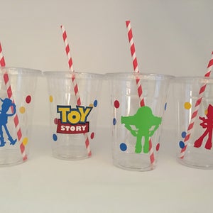 Tazas de fiesta de Toy Story, fiesta de cumpleaños de Toy Story, WoodyParty, fiesta de cumpleaños de Jessie, favores de fiesta de Toy Story, baby shower de Toy Story, desechable imagen 2