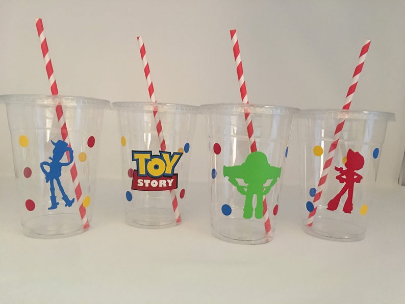 Tazas de fiesta de Toy Story, fiesta de cumpleaños de Toy Story, WoodyParty, fiesta de cumpleaños de Jessie, favores de fiesta de Toy Story, baby shower de Toy Story, desechable imagen 2