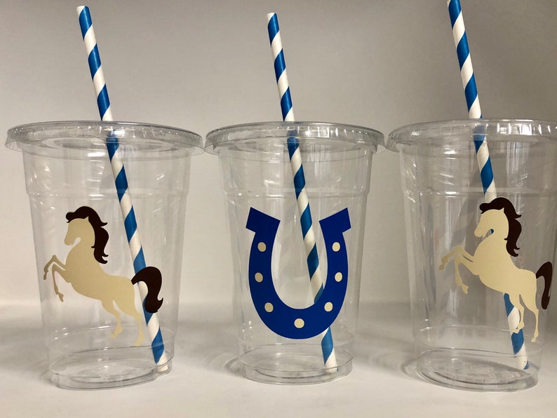Horse Party Cups, Horse Birthday cups, Cowboy Party cups, Horse Baby Shower, Cowboy Baby Shower, Horse Party Favors, Horse Party Supplies bild 2