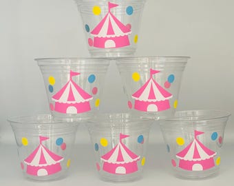 Pink Circus Party Snack cups, Carnival Party Snack Cups, Circus Birthday Party Snack Cup, Carnival Party, Carnival Party Supply, Girl Circus