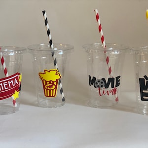 Popcorn Party Cups, Movie Party Cups, Popcorn Birthday Party cups, Movie Party favors, Popcorn Party favors, Movie party Supplies, Cinema