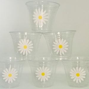 Daisy Party Cups, Daisy Birthday Party, Baby shower, Flower Party, Daisy Party Supplies, Tableware, Disposable, Bridal Shower, Party Favors