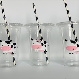 Cow Party Cups, Cow Birthday Party Cups, Cow Baby Shower Party Cups, Farm Party, Farmer Party, Cow Party Favors, Cow Party Supply,Disposable