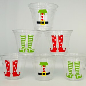 Elf Party Snack Cups, Elf Birthday Party Cups, Christmas Party Cups, Christmas Eve Party Cups, Christmas Morning, Christmas party favor