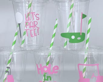 Girl Golf party cups, Golfer, Golf Birthday Cups, Golf Baby Shower, Golf Party Favors, Golfing,Golf Party Supplies, Par Tee, Disposable