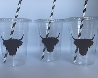 Highland Cow Party Cups, Cow Birthday Party Cups, Cow Baby Shower Party Cups, Farm Party, Highland Cow Party Favors,Party Supply,Disposable