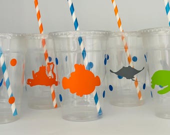 Finding Dory Party Cups, Finding Nemo party Cups, Nemo Birthday Party, Finding Nemo Birthday Party, Finding Nemo Party Favor, Disposable
