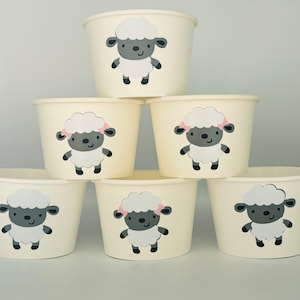 Sheep Party Snack Cups,  Sheep Birthday Party, Sheep Baby Shower, Sheep Party Supplies, Farm Party Cups, Farm Party Supplies, Sheep baby