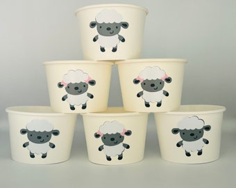 Sheep Party Snack Cups,  Sheep Birthday Party, Sheep Baby Shower, Sheep Party Supplies, Farm Party Cups, Farm Party Supplies, Sheep baby