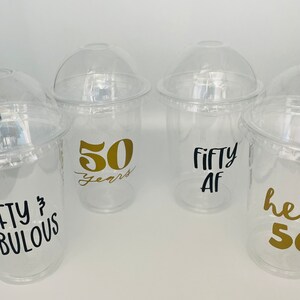 50 and Fabulous Party Cups, Over the Hill Party Cups, Retirement party cups, 50th Birthday Party,50th party favors, fifty and fabulous favor