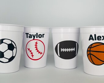 Sport party cups, basketball party, Sports Baby Shower cups, Sports Party Favors Cups, Sport party supplies,Sports Party favor, Reusable