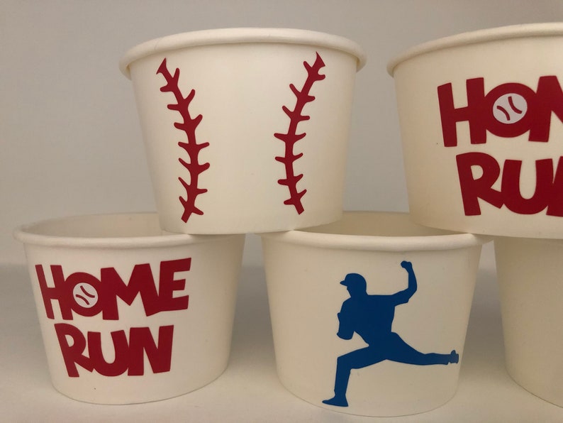 Baseball party snack cups, Baseball Birthday Party snack Cups, Baseball Baby Shower, Sports Party Cups, Sports Baby Shower, Party Supplies image 3