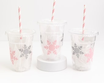 Winter Onederland party cups, Snowflake Party Cups, Winter Onderland Birthday Party Cups,First Birthday Winter theme,Winter Onderland Supply