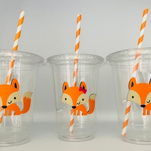 Fox Party Cups, Fox Baby Shower Cups, Fox Birthday Party Cups, Woodland ...