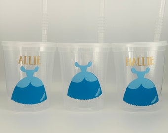 Cinderella Party Cups, Cinderella Birthday Party, Cinderella Party Supplies, Reusable cups, Cinderella Party Favors, Princess, Glass sHoe