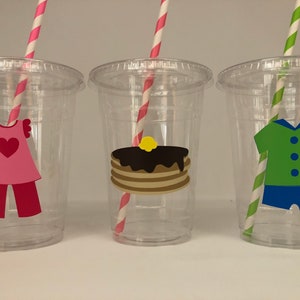 Pajama and pancake party cups, Pajama party Sleepover Party Cups, Sleepover Birthday Party Cups, Pancakes and Pajama Party Cups,Party Supply