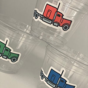 Semi Truck Party Cups, Big Rig Party Cups, 1st Birthday, Work Party ...
