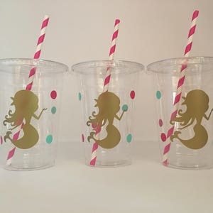 Mermaid party cups, Mermaid Birthday Party Cups, Mermaid Baby Shower Cups,Under the Sea Party cups,Mermaid Party Favors,Mermaid party Supply image 6