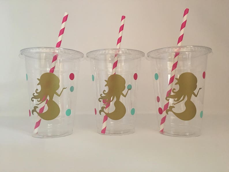 Mermaid party cups, Mermaid Birthday Party Cups, Mermaid Baby Shower Cups,Under the Sea Party cups,Mermaid Party Favors,Mermaid party Supply image 6